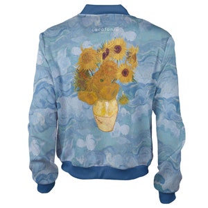Sunflowers Vincent van Gogh Beautiful Bomber Jacket women loving vintage clothing painting wearable art plus size men fashion stylish flower