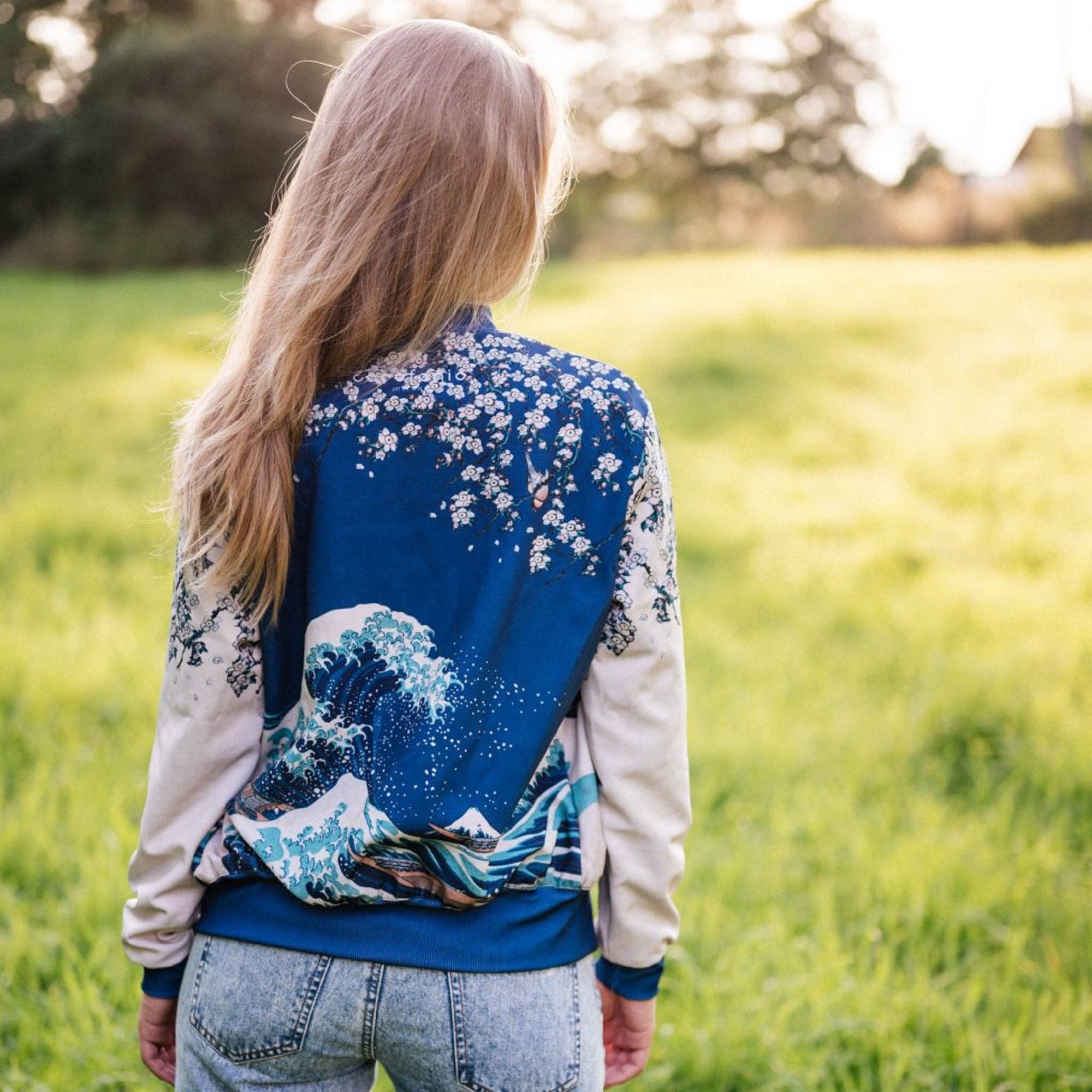 Great Wave off Kanagawa Bomber Jacket Floral Festival Clothing Women Blue  Katsushika Hokusai Japanese Sukajan Designer Surf Wearable Art - Etsy