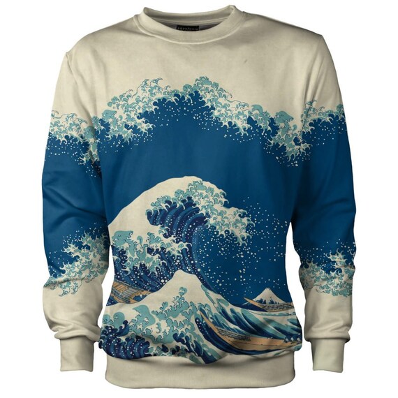 Japan art The Great Wave off Kanagawa Mens Unisex Crew Neck Top Tee T-Shirt