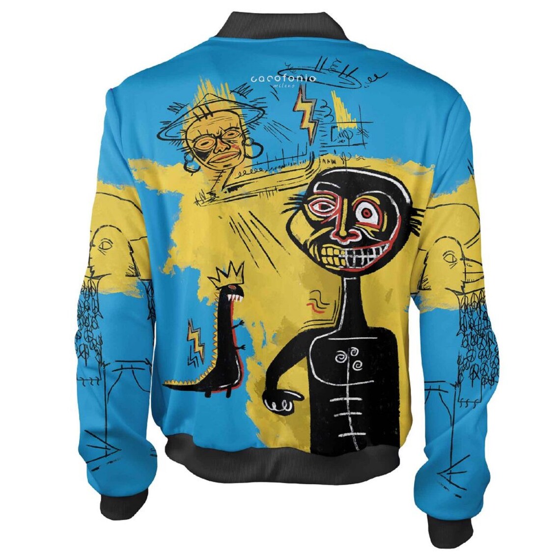 Water Color Abstract Bomber Jacket with Artistic Print