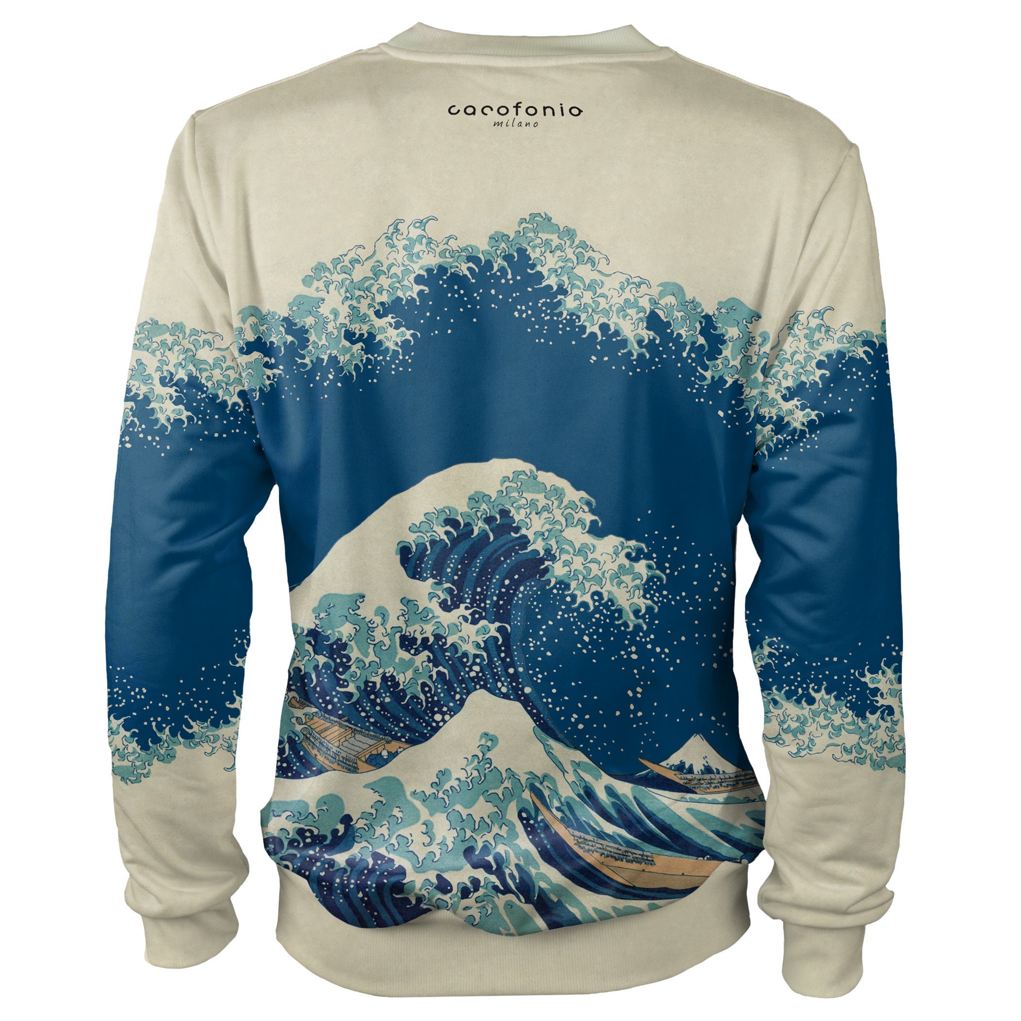 Hokusai blue deals graphic sweatshirt