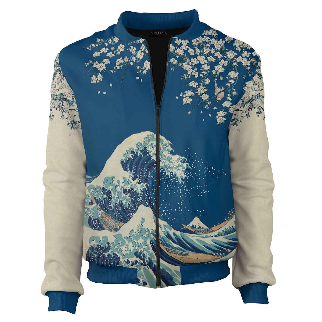 Great Wave off Kanagawa Bomber Jacket – Hokusai Art, Cherry