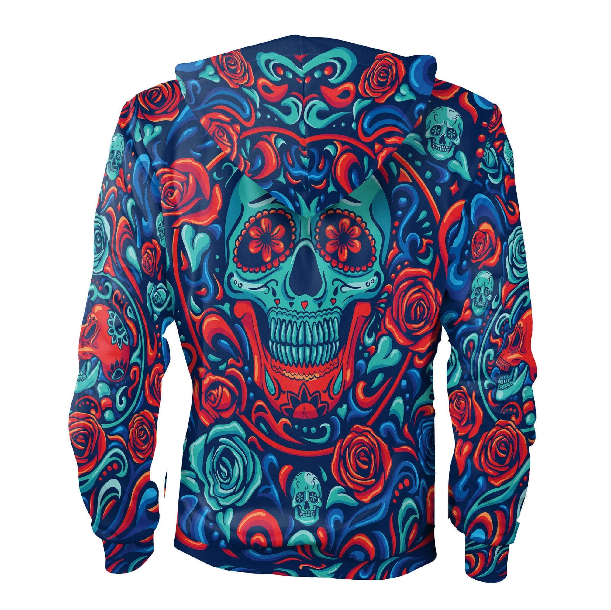 Sugar Skull Hoodie Women Men Santa Muerte Psychedelic Costume - Etsy Denmark
