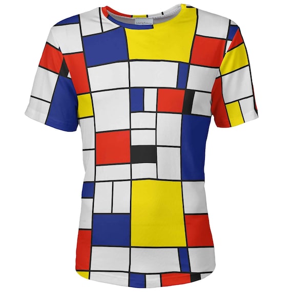 Camiseta de lujo hombres wearable arte Piet Mondrian ropa - Etsy España
