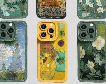 Coque pour iPhone Van Gogh, peinture à l'huile pour iPhone, coque de portable artistique, housse en silicone pour iPhone 11 12 13 14 15 Pro Max