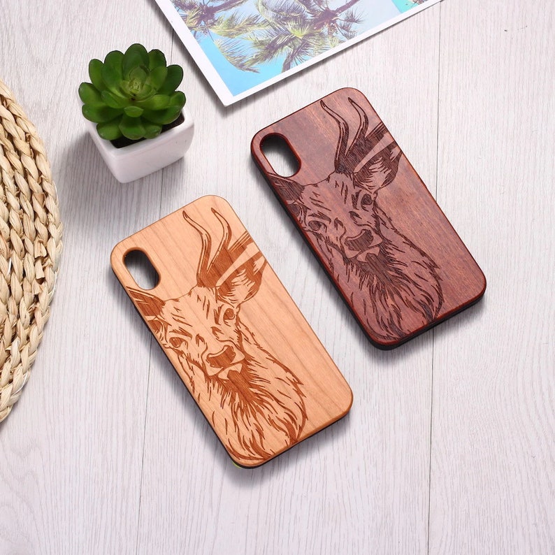 Real Wood Wooden Elk Deer Carved Cover Case For iPhone 5 5S SE 6 6S 7 8 Plus X XS XR Max 11 12 13 14 Pro Max 