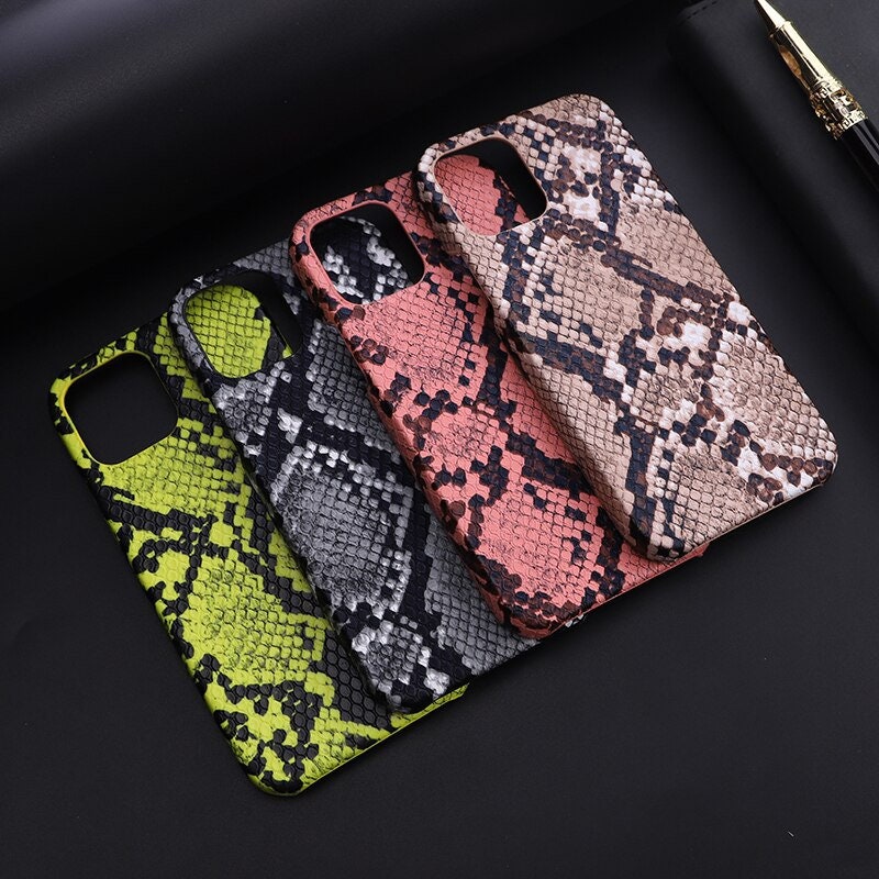 Personalised Faux Snakeskin & Initials Apple iPhone Case