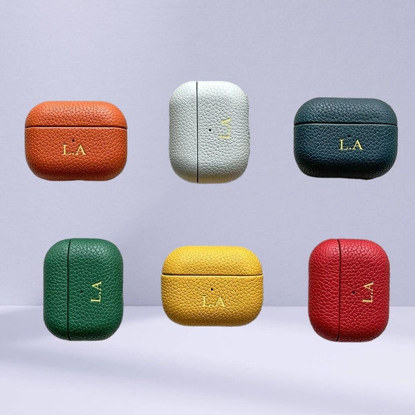 Personalized Airpods Case, Custom Leather Airpods Case, Initials Airpods Case, Name Airpods Case, Cover Case For Airpods 1 2 Pro 3