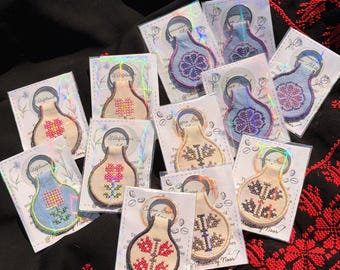 Handmade Tatreez Keychain: Palestinian Embroidery Heritage Bag Charm