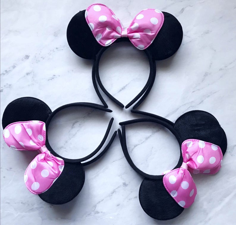 Birthday Party Pink Polka Dot Minnie Mouse Headband Party Favor