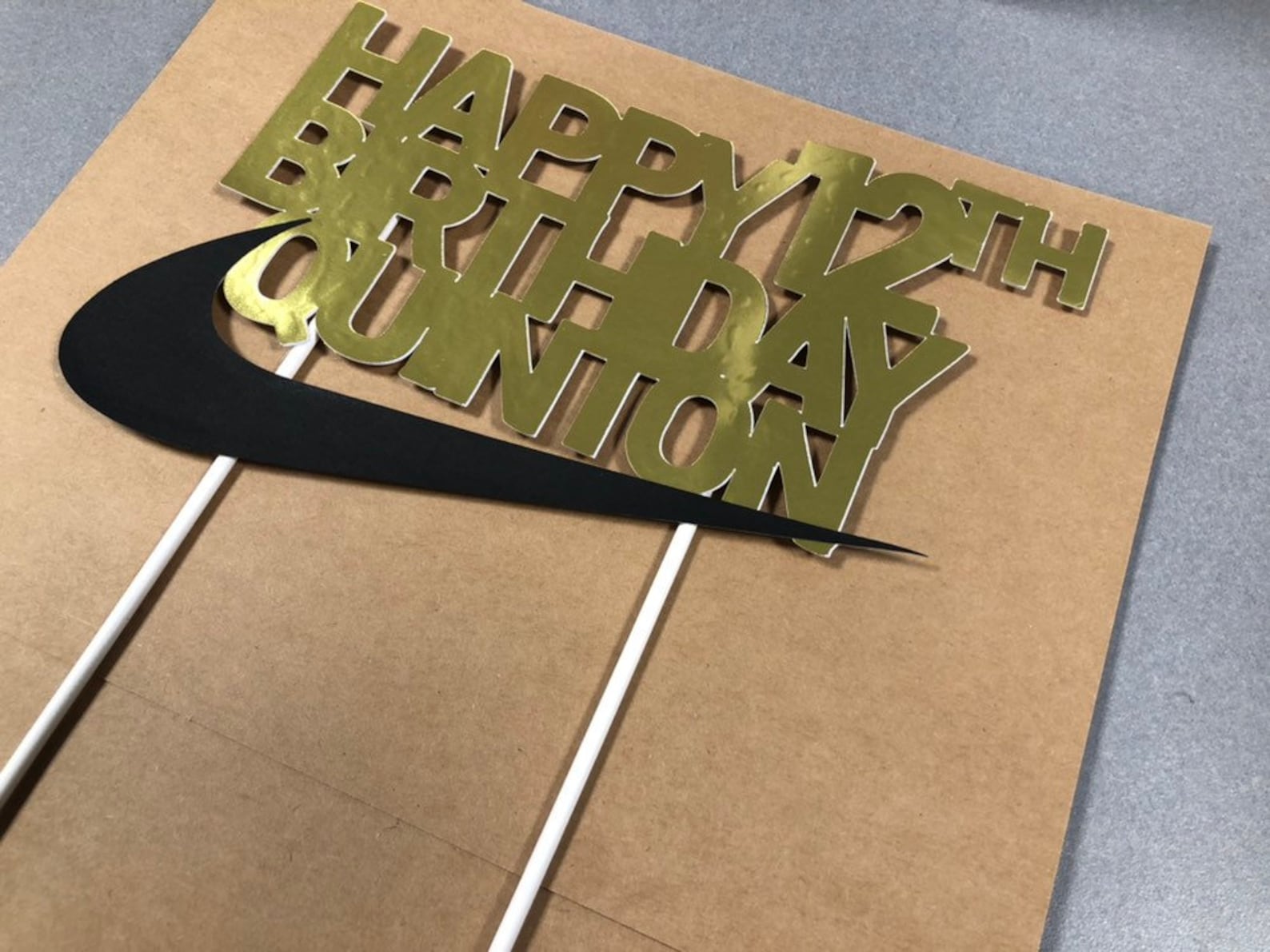 Nike Birthday Cake Topper Letters Swoosh Collection Just Etsy