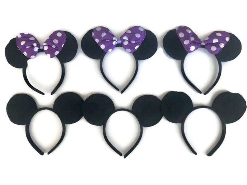 6 Minnie Mouse Headbands Purple Minnie Party Favors Oh Etsy