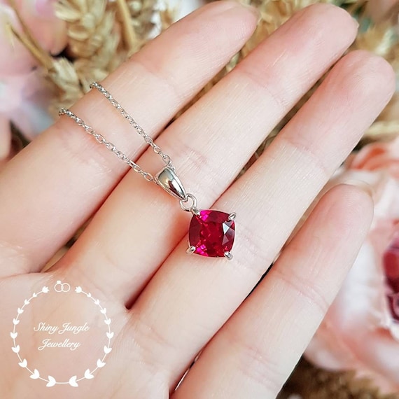 Lab created ruby necklace deals