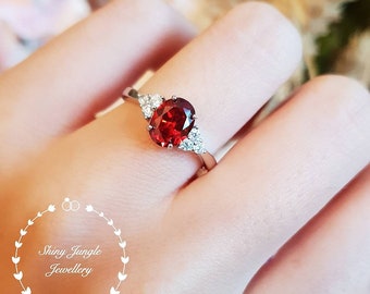 Red stone shop wedding ring
