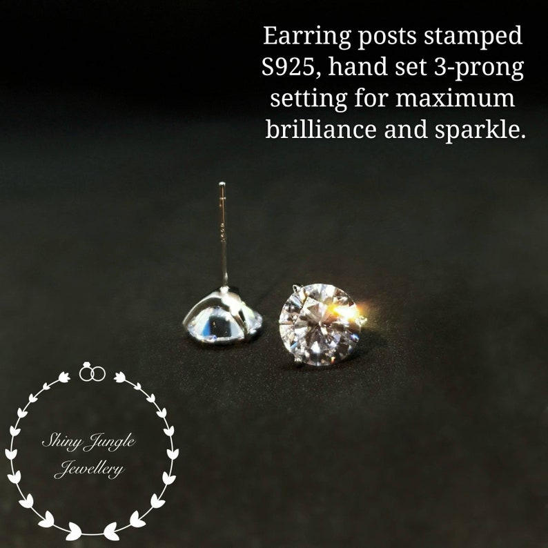 Diamond Stud Earrings 0.5 1 & 2 Carat Man Made Diamond Etsy UK