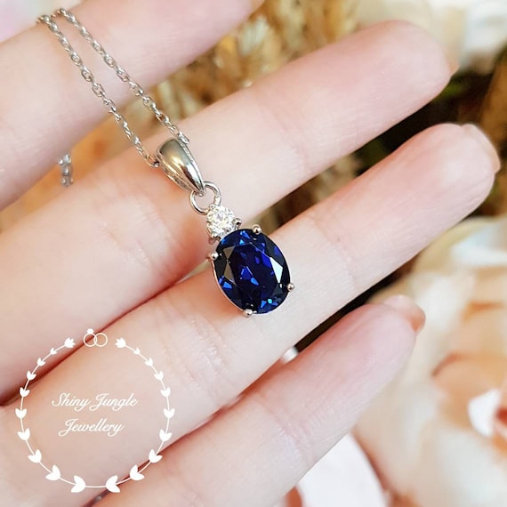 Sapphire gem necklace best sale