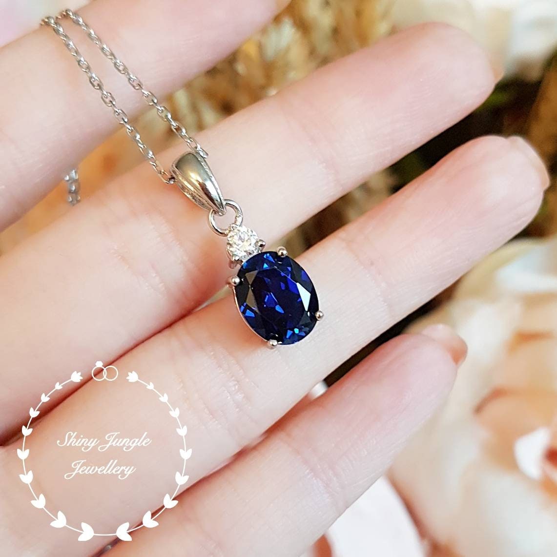 Custom Blue Sapphire Pendant