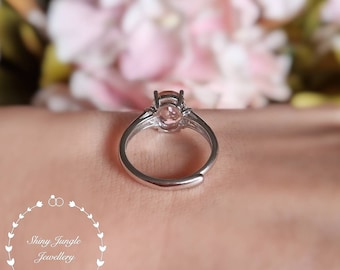 モルガナイトの婚約指輪、オーバル モルガナイト リング、ピンク