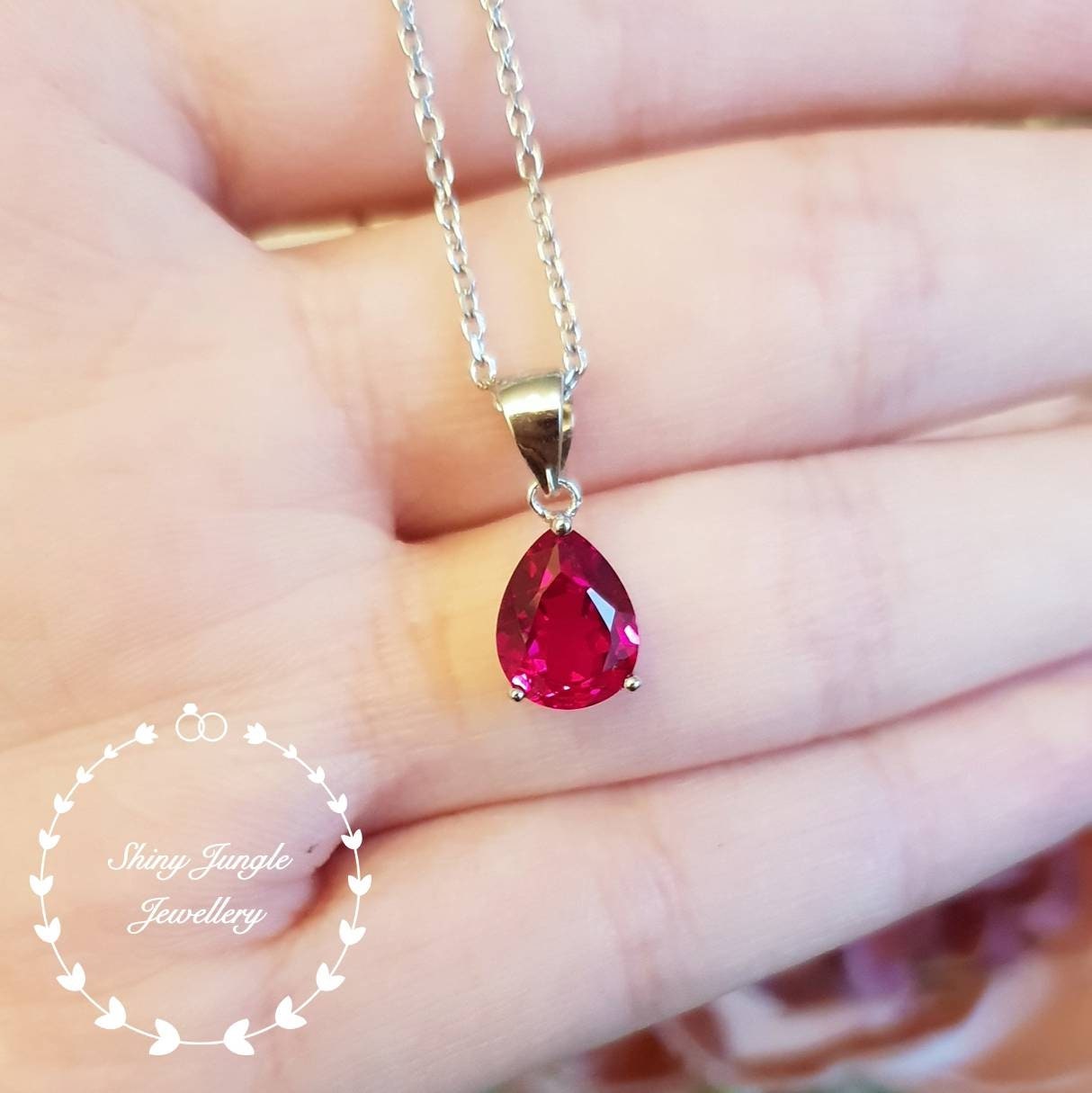 Kay Outlet Lab-Created Ruby Necklace Lab-Created Sapphires Sterling Silver  | Hamilton Place