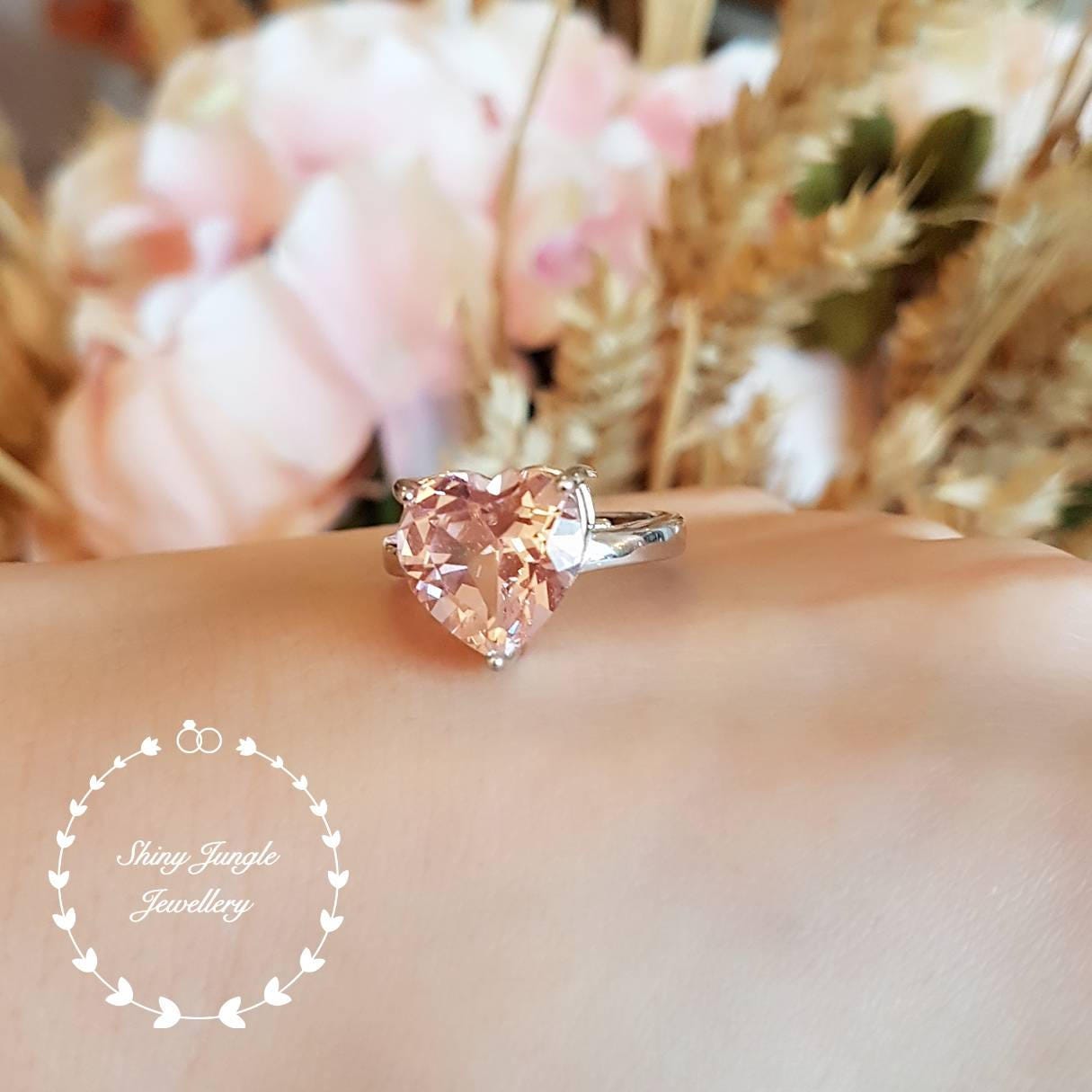 Heart shaped deals morganite stone