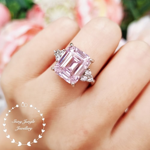 Stainless Steel Cute Pink Cat Ring - Cubic Zirconia Statement Ring For Women - View #3