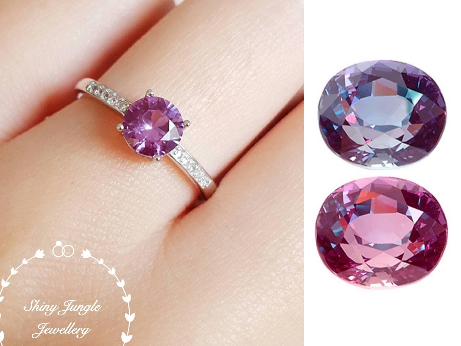 Alexandrite Ring Delicate 1 Carat 6 Mm Round Alexandrite