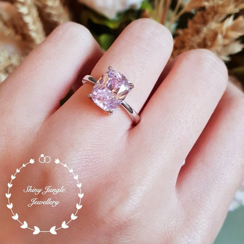 Pink diamond ring engagement ring 3 carats cushion cut fancy Etsy
