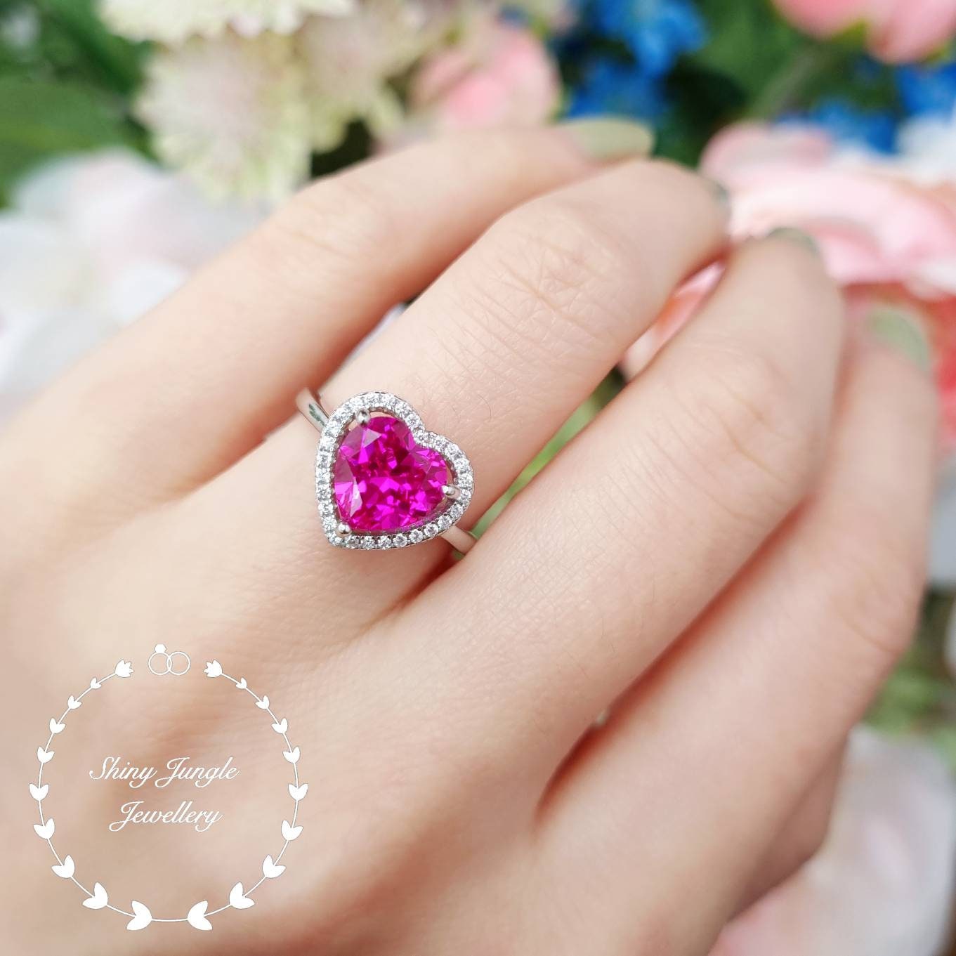 Heart-Shaped Pink Sapphire Ring