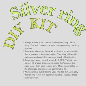Dazzling DIY Silver Ring Metal Clay Kit Precious Metal Clay Art & Crafty Materials Organic shape ring with stones image 9