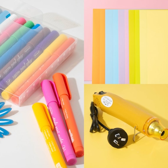 s Assorted Color Heat Shrink Film Paper Sheets for DIY Drawing