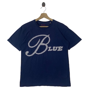 Vintage 90s BLUE BLUE blue printed tee