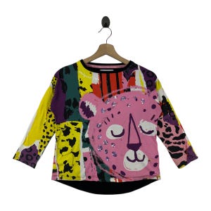 DESIGUAL voll bedrucktes Kunst japanisches Langarm-T-Shirt