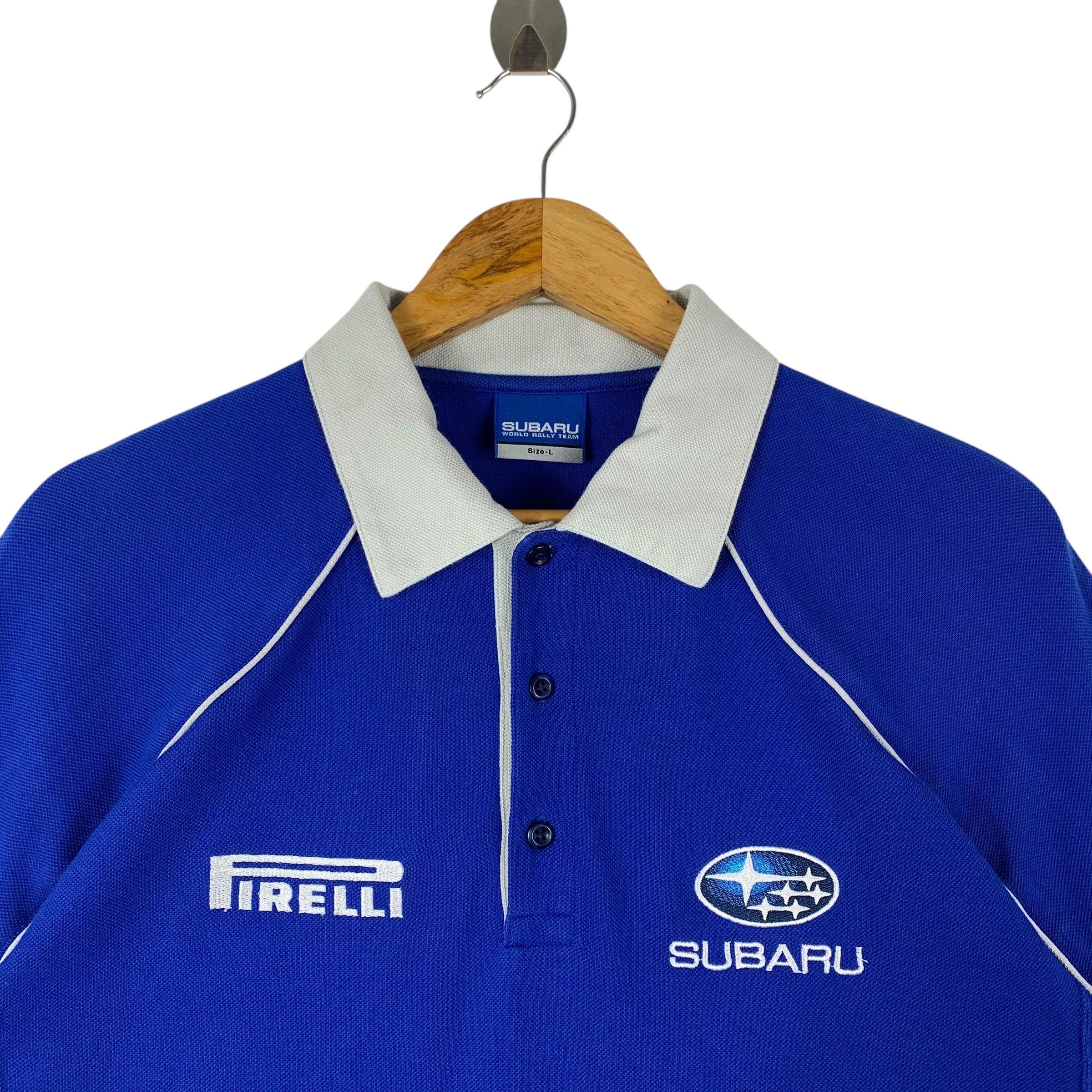 SUBARU World Rally Team Pirelli Embroidery Logo and Patches Polo