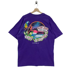 Vintage RON JON Surf Shop Back Hit Logo Surfing Men Tees