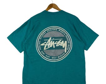 Vintage 90s STUSSY Design Roots Big Printed Logo Tee - Etsy