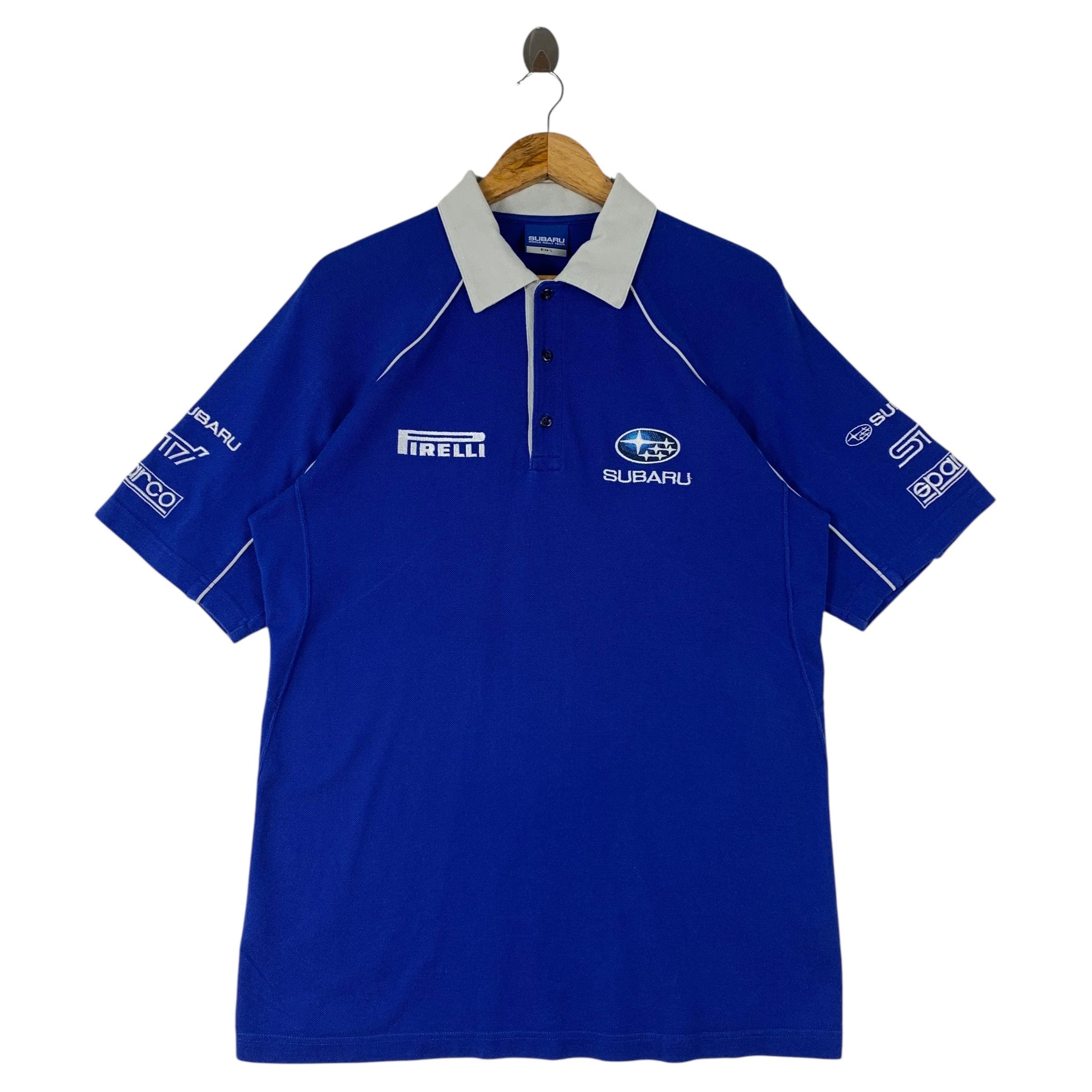 SUBARU World Rally Team Pirelli Embroidery Logo and Patches Polo