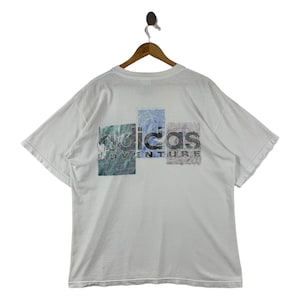 Vintage 90s ADIDAS adventure white tee shirt
