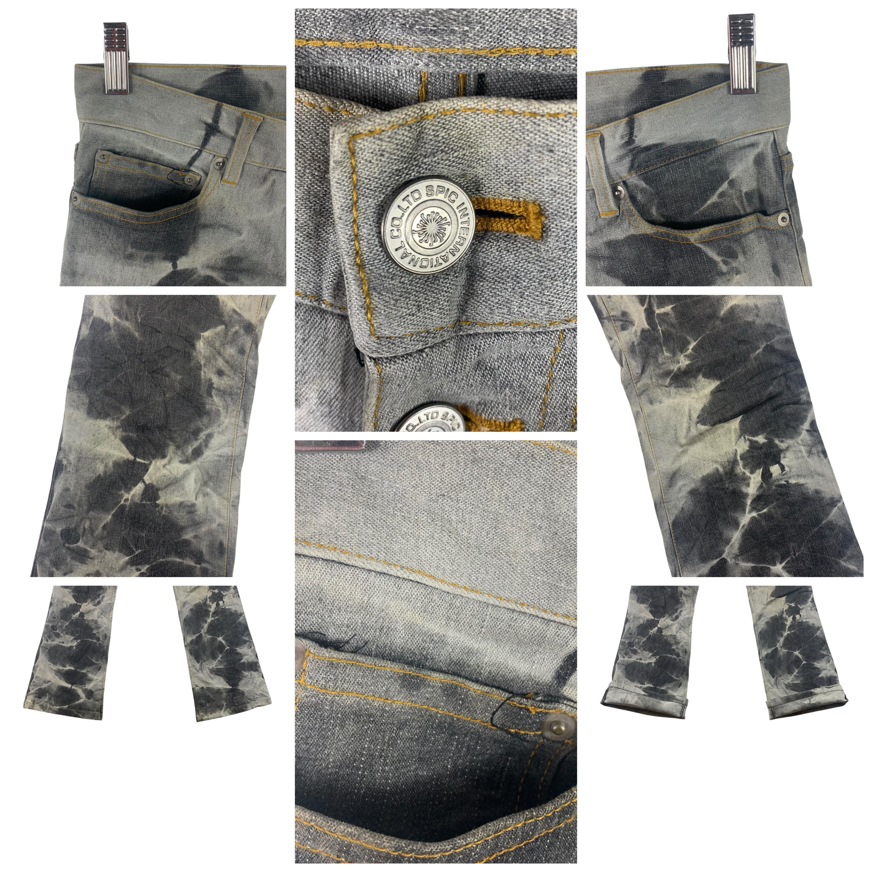 TORNADO MART Flare Bleach Denim Jeans - Etsy Canada