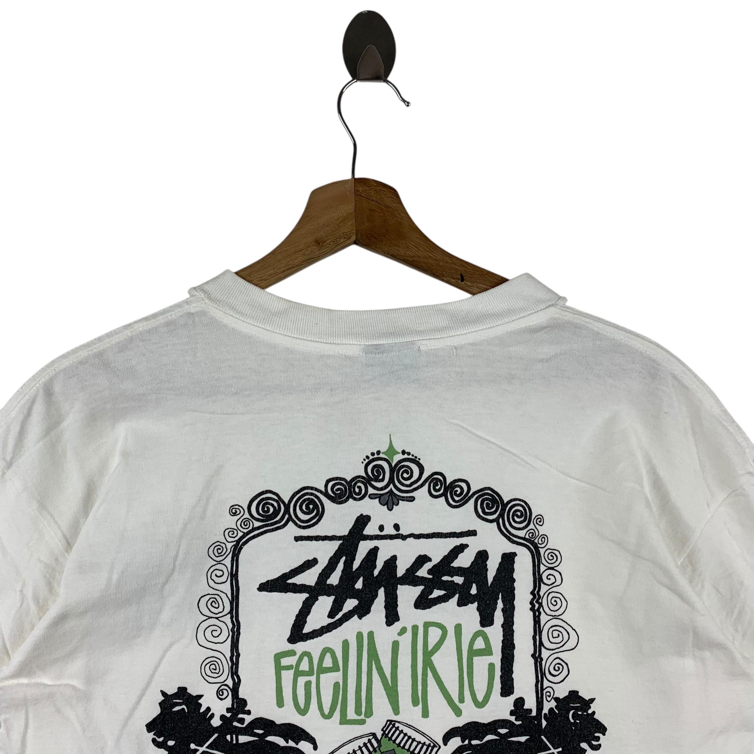Vintage 90s STUSSY Feelin Irie Big Back Hit Printed Long Sleeve