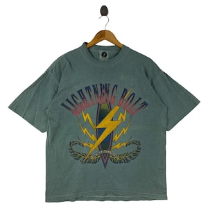 Vintage 90s LIGHTNING BOLT big logo spellout Surfing tee