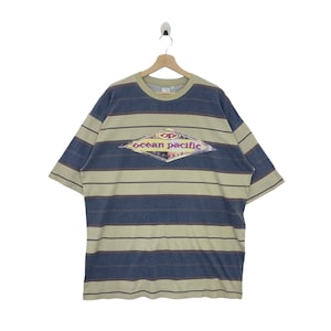 Vintage OCEAN PACIFIC Stripes Tee surf Surfing Men Tees