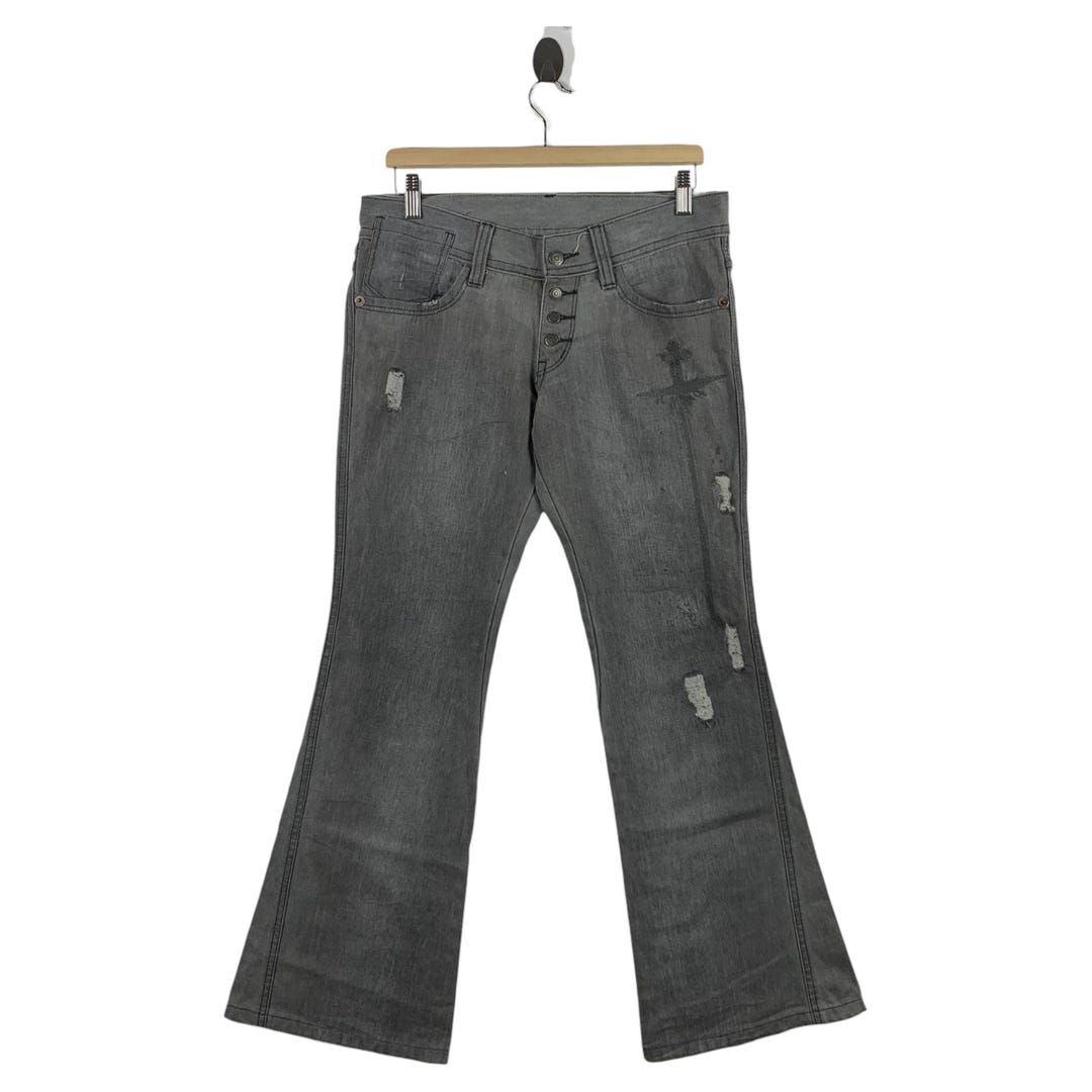 TORNADOMART ダメージフレアデニム TORNADO MART(トルネードマート) 00's フレア デザイン デニムパンツ