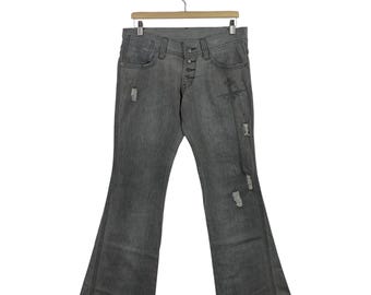 Vintage Tornado Mart Flare Jeans Size 33 Tornado Mart Button