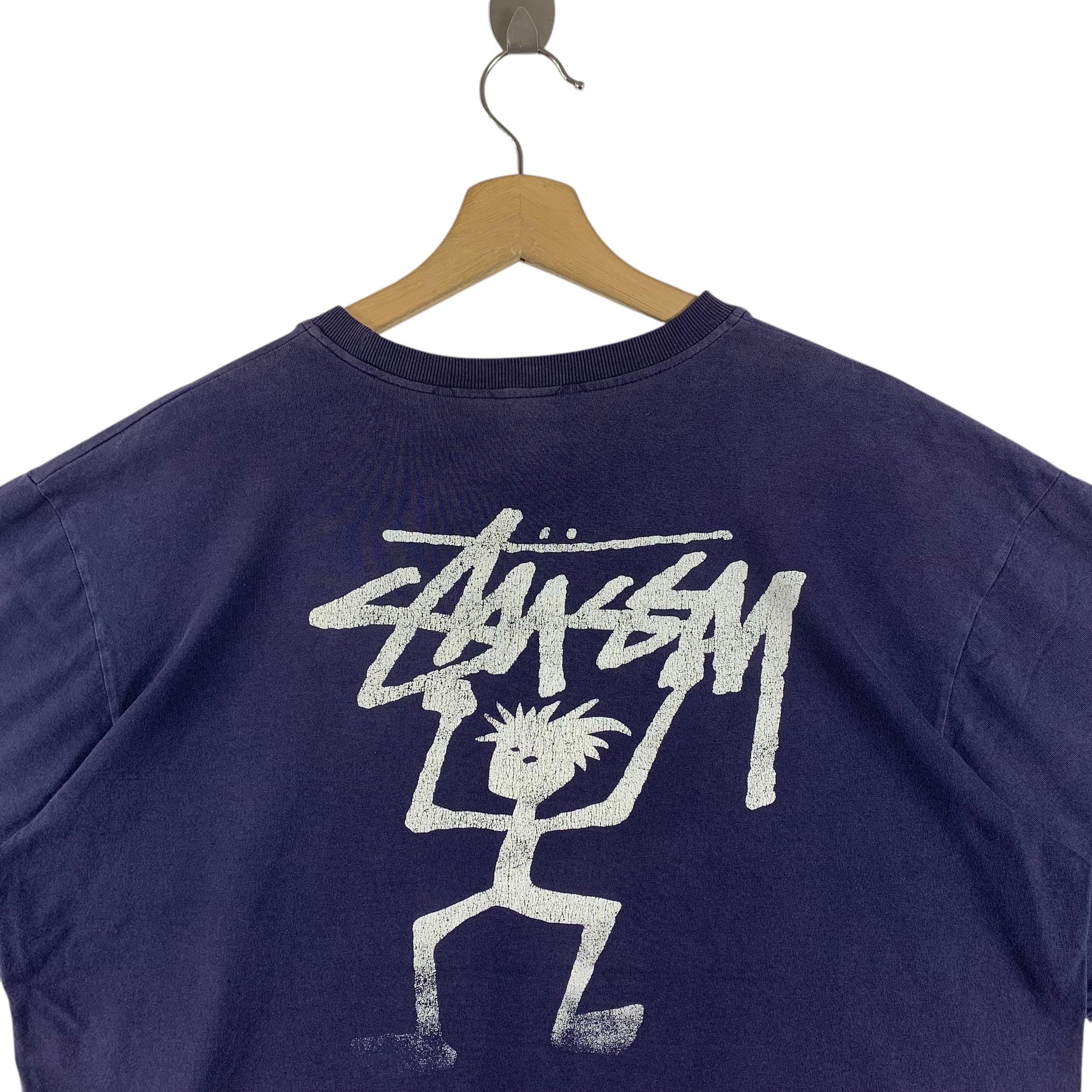 Vintage 90s STUSSY Stickman Big Printed Streetwear Tee - Etsy