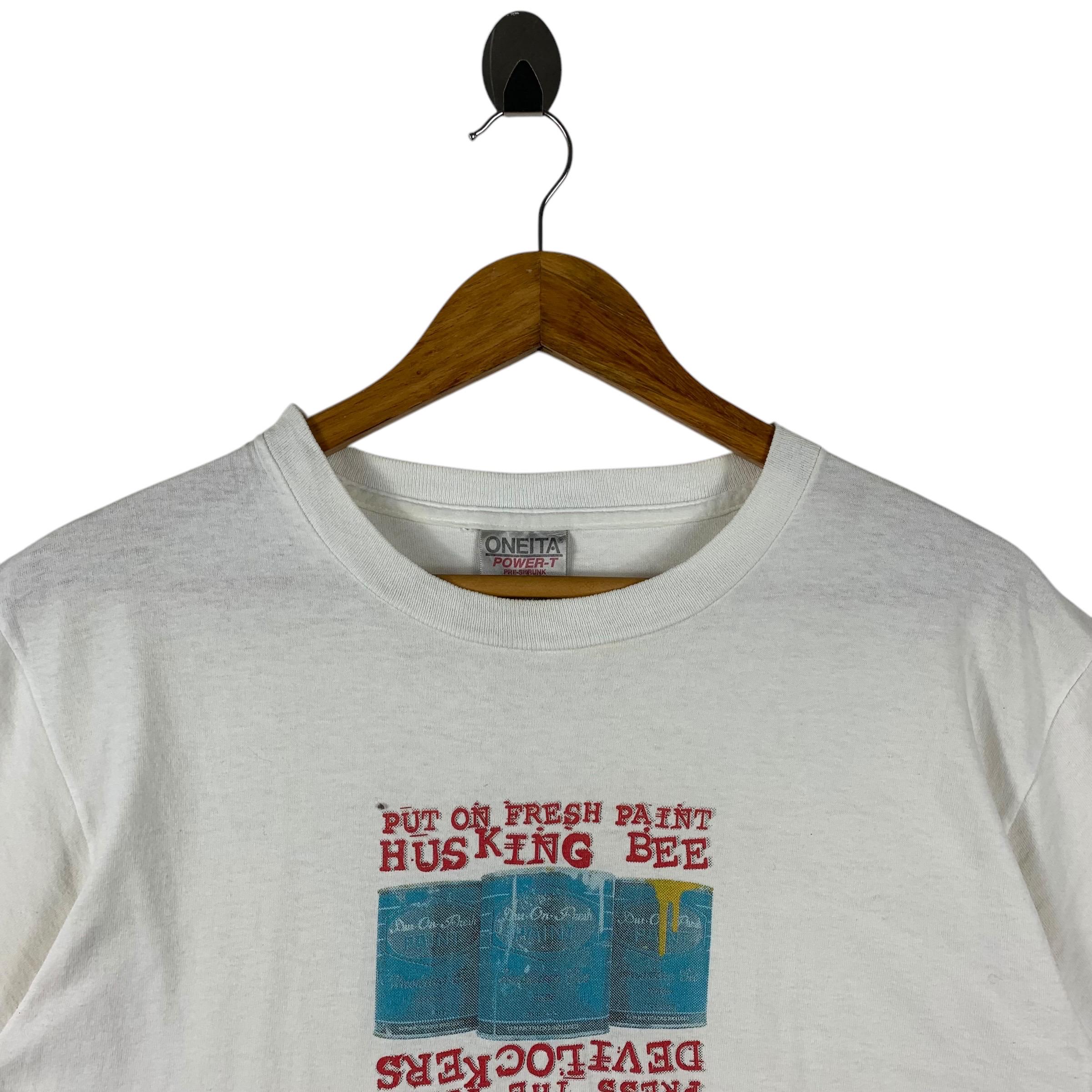 HUSKING BEE BACK DROP BOMB 1997 ツアーTシャツM Vintage 90s HUSKING BEE X DEVILOCK Devilrockers Japanese Powerpop