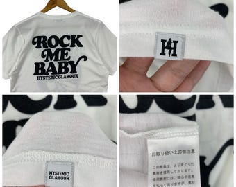 HYSTERIC GLAMOUR Big Women Printed Rock Me Baby Spellout Back Tee