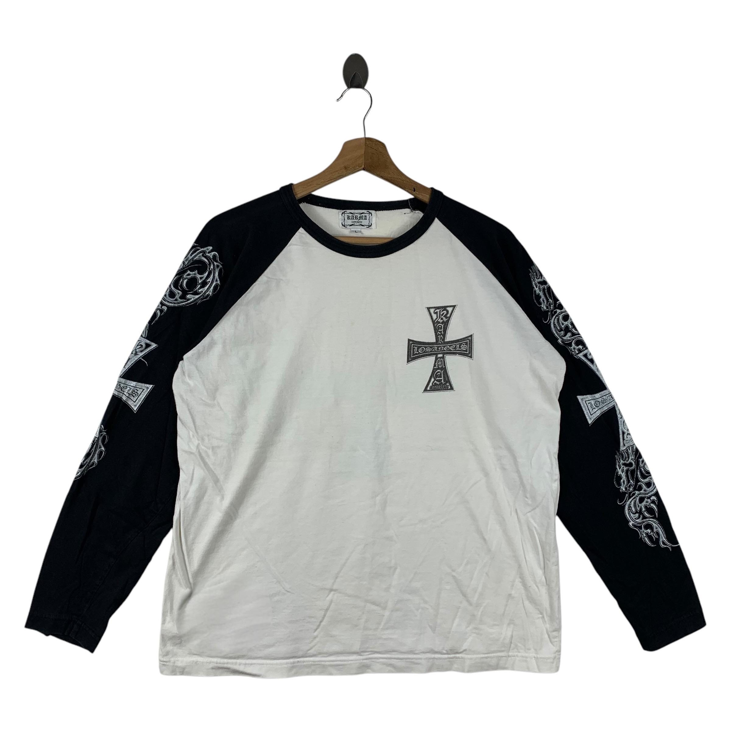 Vintage Karma Complete Los Angeles Gothic Cross Raglan Long Sleeve