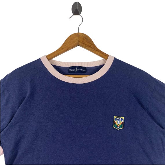 Vintage 80s Polo Ralph Lauren Uni Crest T Shirt Rare USA Race Ski