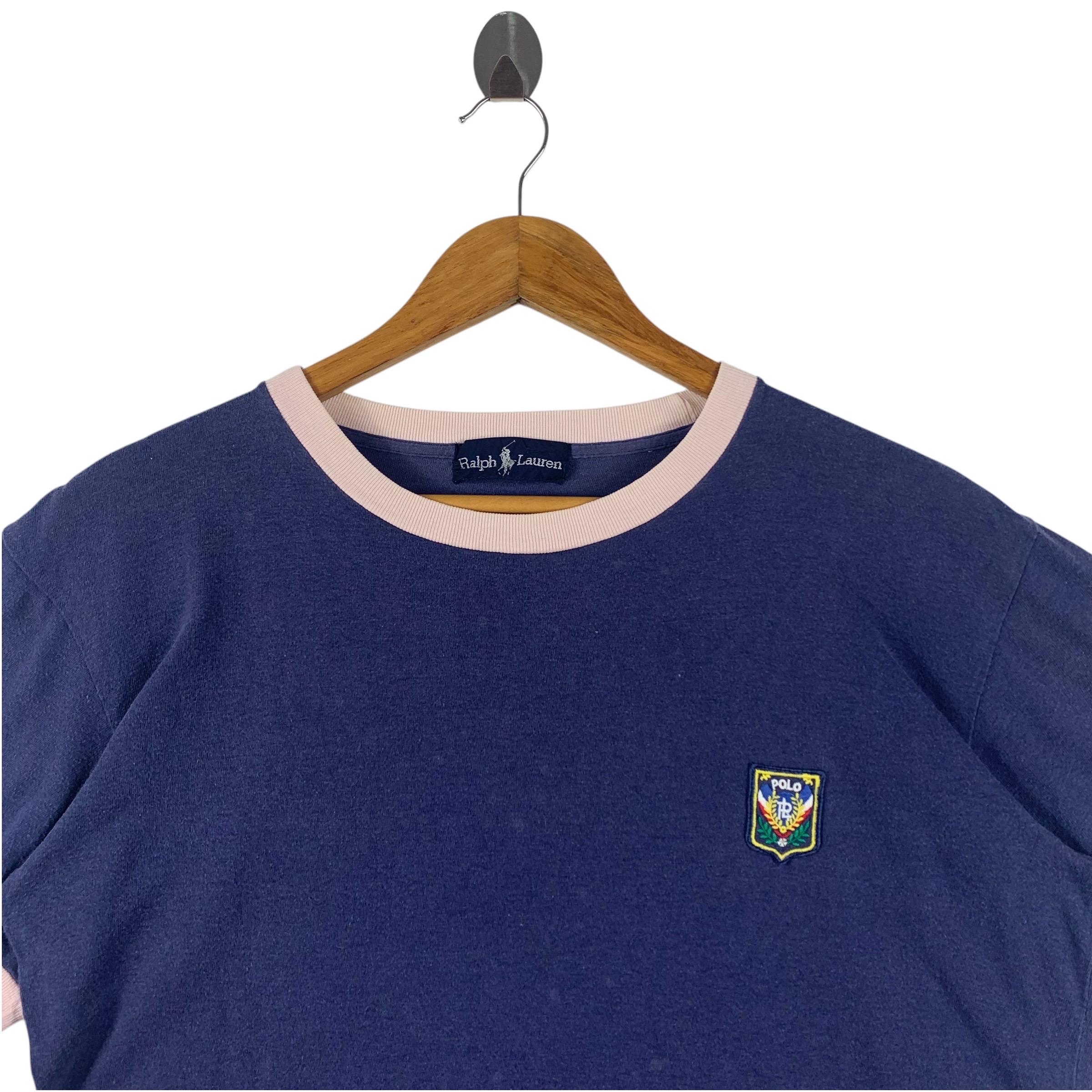 Vintage 80s Polo Ralph Lauren Uni Crest T Shirt Rare USA Race Ski