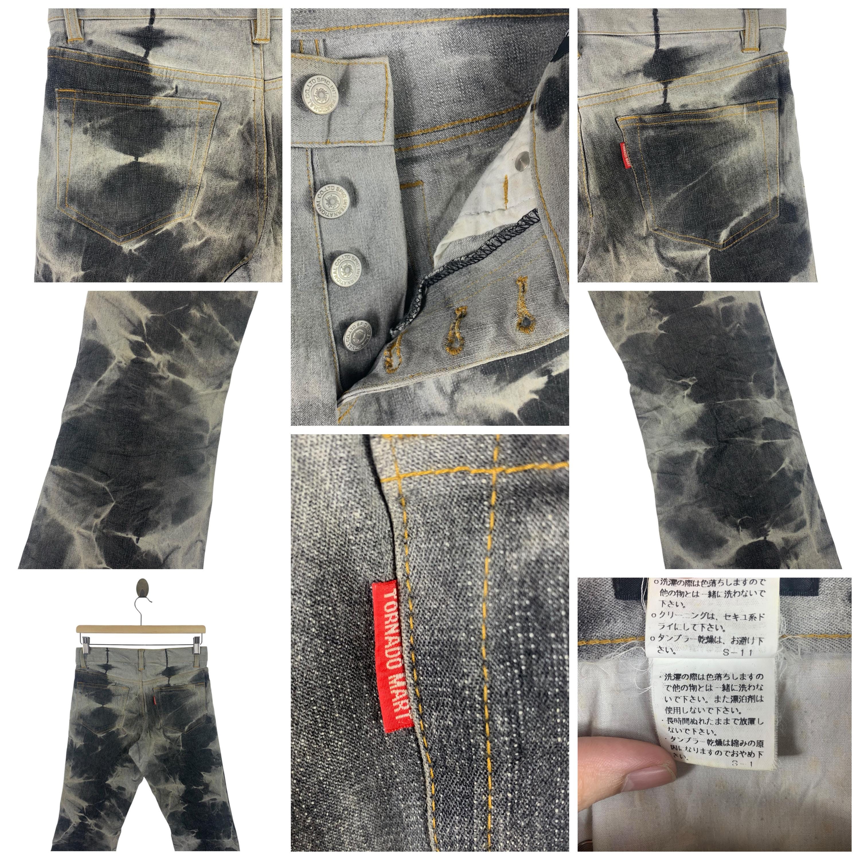 TORNADO MART Flare Bleach Denim Jeans - Etsy UK